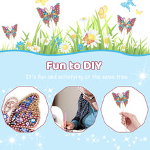 Load image into Gallery viewer, Special Shape Butterfly Garden Stake Diamond Art Craft Kits for Adults Beginners