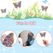 Load image into Gallery viewer, Special Shape Butterfly Garden Stake Diamond Art Craft Kits for Adults Beginners