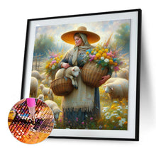 Load image into Gallery viewer, Diamond Painting - Full Round - Oil painting style farm woman (30*30CM)