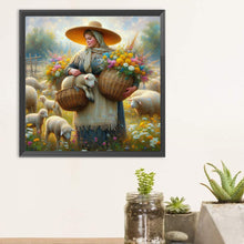 Load image into Gallery viewer, Diamond Painting - Full Round - Oil painting style farm woman (30*30CM)