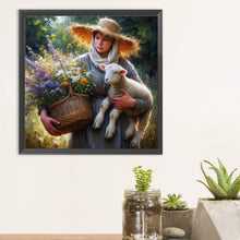 Load image into Gallery viewer, Diamond Painting - Full Round - Oil painting style farm woman (30*30CM)