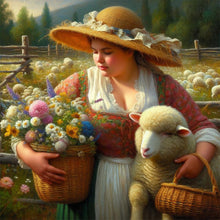 Load image into Gallery viewer, Diamond Painting - Full Round - Oil painting style farm woman (30*30CM)