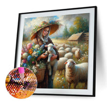 Load image into Gallery viewer, Diamond Painting - Full Round - Oil painting style farm woman (30*30CM)
