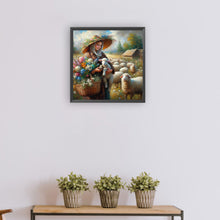Load image into Gallery viewer, Diamond Painting - Full Round - Oil painting style farm woman (30*30CM)