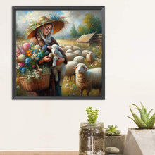 Load image into Gallery viewer, Diamond Painting - Full Round - Oil painting style farm woman (30*30CM)
