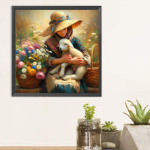 Load image into Gallery viewer, Diamond Painting - Full Round - Oil painting style farm woman (30*30CM)