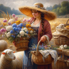 Load image into Gallery viewer, Diamond Painting - Full Round - Oil painting style farm woman (30*30CM)
