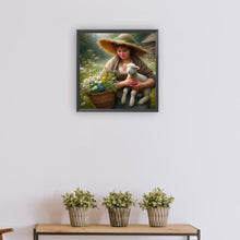 Load image into Gallery viewer, Diamond Painting - Full Round - Oil painting style farm woman (30*30CM)