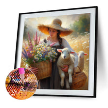 Load image into Gallery viewer, Diamond Painting - Full Round - Oil painting style farm woman (30*30CM)