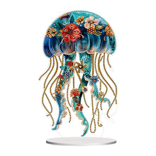 Load image into Gallery viewer, Acrylic Special Shaped Floral Jellyfish Table Top Diamond Painting Ornament Kits