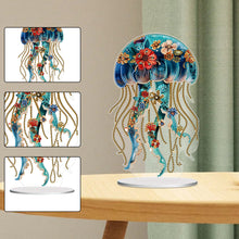 Load image into Gallery viewer, Acrylic Special Shaped Floral Jellyfish Table Top Diamond Painting Ornament Kits