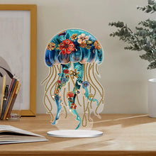 Load image into Gallery viewer, Acrylic Special Shaped Floral Jellyfish Table Top Diamond Painting Ornament Kits