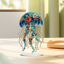 Load image into Gallery viewer, Acrylic Special Shaped Floral Jellyfish Table Top Diamond Painting Ornament Kits