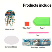 Load image into Gallery viewer, Acrylic Special Shaped Floral Jellyfish Table Top Diamond Painting Ornament Kits