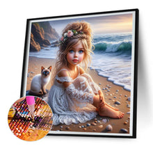 Load image into Gallery viewer, Diamond Painting - Full Round - little girl and animals (30*30CM)