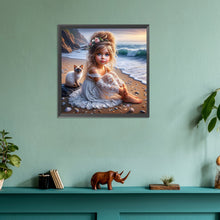 Load image into Gallery viewer, Diamond Painting - Full Round - little girl and animals (30*30CM)
