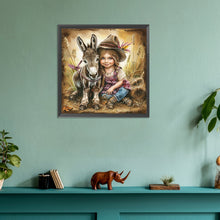 Load image into Gallery viewer, Diamond Painting - Full Round - little girl and animals (30*30CM)