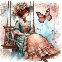 Load image into Gallery viewer, Diamond Painting - Full Round - swing lady (30*30CM)