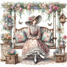 Load image into Gallery viewer, Diamond Painting - Full Round - swing lady (30*30CM)