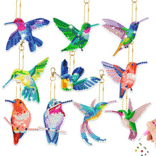 Load image into Gallery viewer, 10Pcs Acrylic Double Sided Special Shaped Hummingbird Diamond Painting Keychain