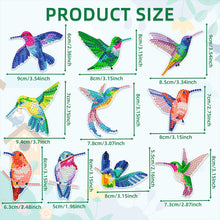 Load image into Gallery viewer, 10Pcs Acrylic Double Sided Special Shaped Hummingbird Diamond Painting Keychain