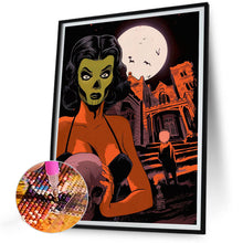 Load image into Gallery viewer, Diamond Painting - Full Round - Horror moonlit halloween castle skeleton (30*40CM)