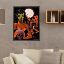 Load image into Gallery viewer, Diamond Painting - Full Round - Horror moonlit halloween castle skeleton (30*40CM)