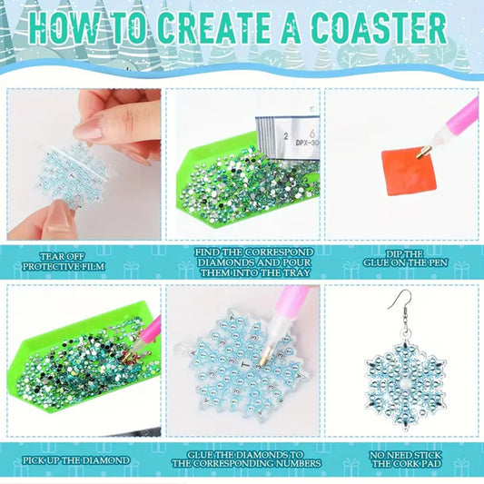 10 Pairs Diamond Painting Earrings Snowflake Earring Making Kit for Adults