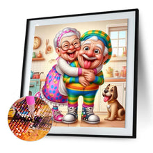 Load image into Gallery viewer, Diamond Painting - Full Round - old couple with dog (50*50CM)