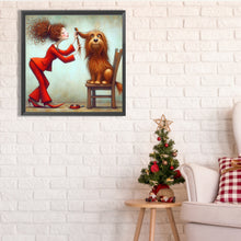 Load image into Gallery viewer, Diamond Painting - Full Square - Woman in red and dog (30*30CM)