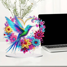 Load image into Gallery viewer, Double Sided Special Shaped Heart Hummingbird 5D DIY Diamond Art Tabletop Decor