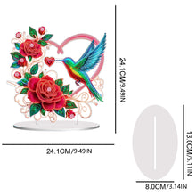 Load image into Gallery viewer, Double Sided Special Shaped Heart Hummingbird 5D DIY Diamond Art Tabletop Decor
