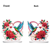 Load image into Gallery viewer, Double Sided Special Shaped Heart Hummingbird 5D DIY Diamond Art Tabletop Decor