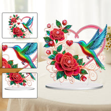 Load image into Gallery viewer, Double Sided Special Shaped Heart Hummingbird 5D DIY Diamond Art Tabletop Decor