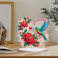 Load image into Gallery viewer, Double Sided Special Shaped Heart Hummingbird 5D DIY Diamond Art Tabletop Decor