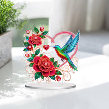 Load image into Gallery viewer, Double Sided Special Shaped Heart Hummingbird 5D DIY Diamond Art Tabletop Decor