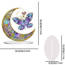 Load image into Gallery viewer, Double Side Special Shaped Butterfly Moon Diamond Painting Desktop Ornaments Kit