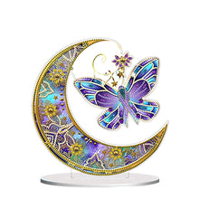 Load image into Gallery viewer, Double Side Special Shaped Butterfly Moon Diamond Painting Desktop Ornaments Kit