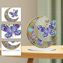 Load image into Gallery viewer, Double Side Special Shaped Butterfly Moon Diamond Painting Desktop Ornaments Kit