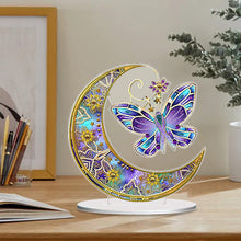 Load image into Gallery viewer, Double Side Special Shaped Butterfly Moon Diamond Painting Desktop Ornaments Kit