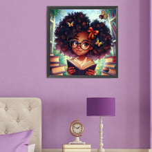 Load image into Gallery viewer, Diamond Painting - Full Round - butterfly girl reading (50*50CM)