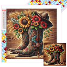 Load image into Gallery viewer, Diamond Painting - Full Square - sunflower boots (30*30CM)