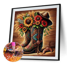 Load image into Gallery viewer, Diamond Painting - Full Square - sunflower boots (30*30CM)