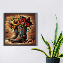 Load image into Gallery viewer, Diamond Painting - Full Square - sunflower boots (30*30CM)