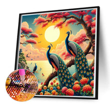 Load image into Gallery viewer, Diamond Painting - Full Round - Peacock and sunset (55*55CM)