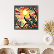 Load image into Gallery viewer, Diamond Painting - Full Round - Peacock and sunset (55*55CM)