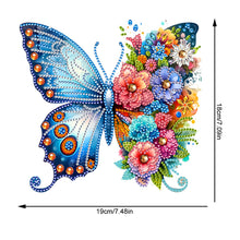 Load image into Gallery viewer, Acrylic Butterfly and Flowers Diamond Painting Hanging Pendant Decor (Blue)