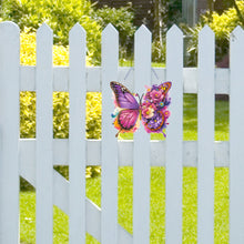 Load image into Gallery viewer, Acrylic Butterfly and Flowers Diamond Painting Hanging Pendant Decor (Purple)