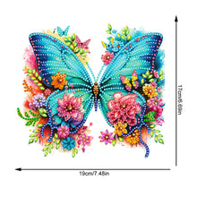 Load image into Gallery viewer, Acrylic Butterfly and Flowers Diamond Painting Hanging Pendant Decor (Green)