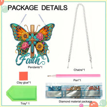Load image into Gallery viewer, Acrylic Cross Diamond Painting Hanging Pendant Home Decor (Butterfly Cross)